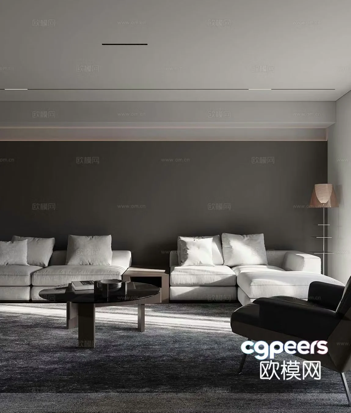 Modern corner sofa modular sofa coffee table 3d model