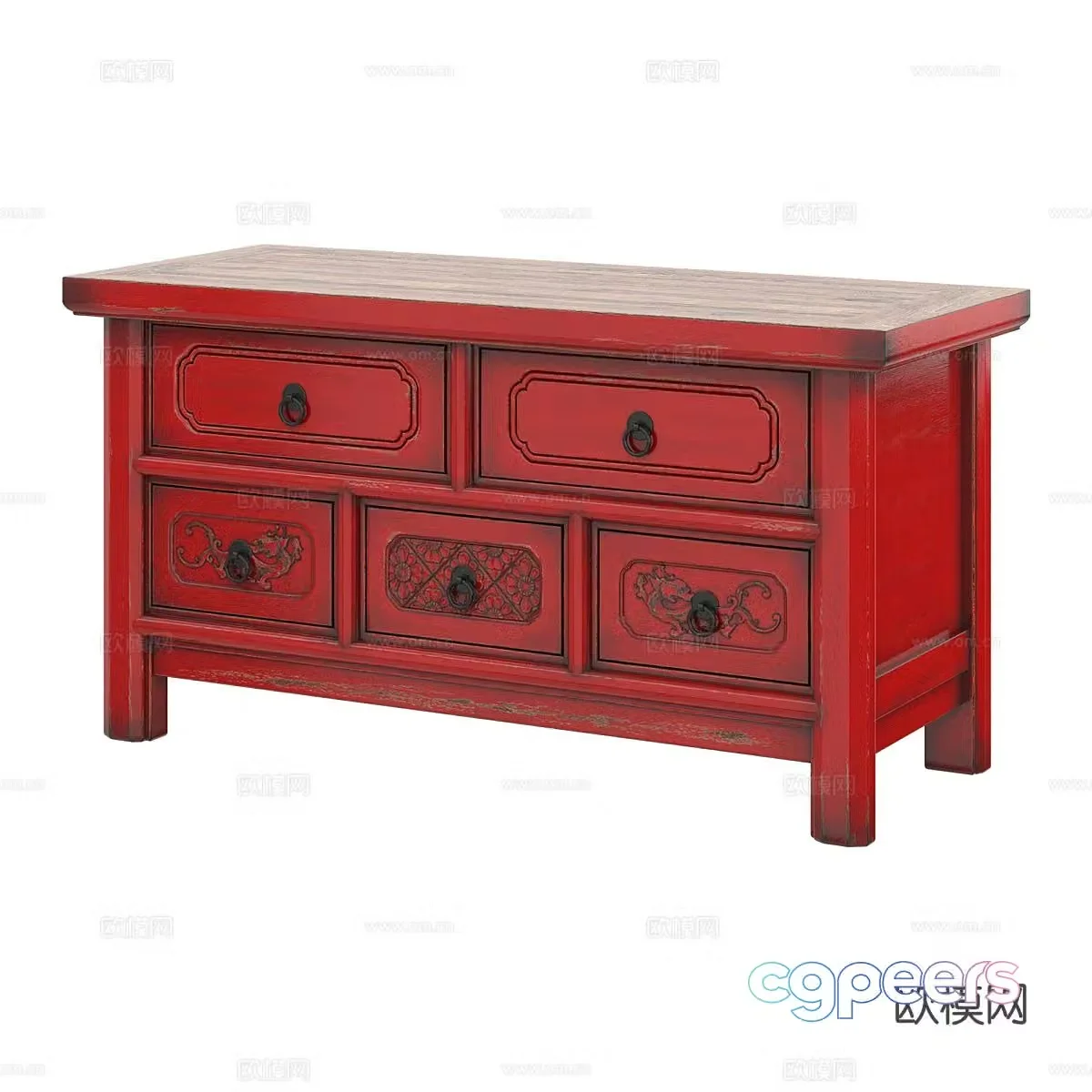 New Chinese style chest of drawers 3D model