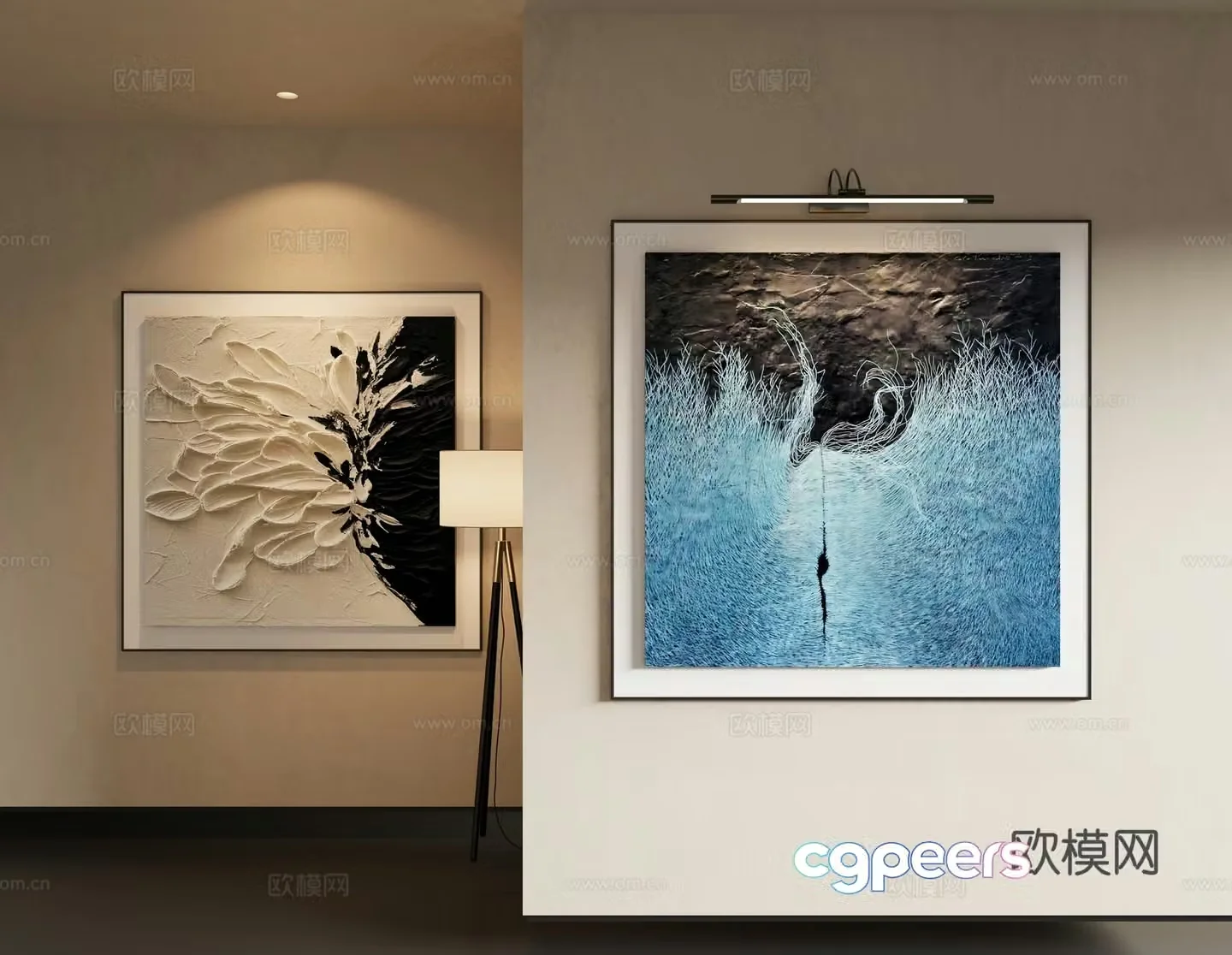 Modern Italian abstract hanging painting 3d model