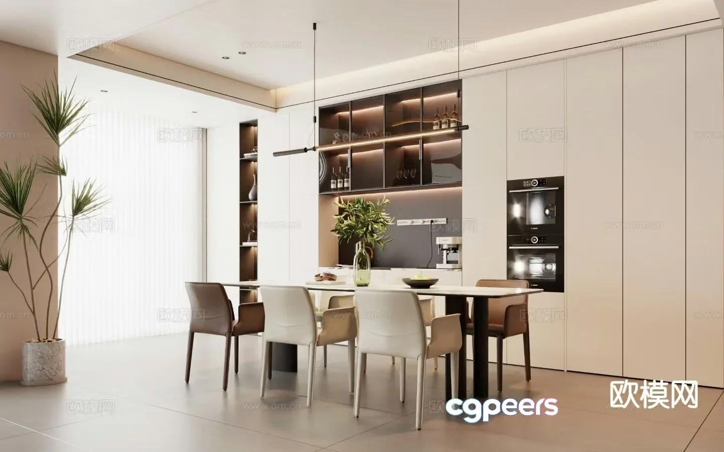 Modern restaurant 3d model