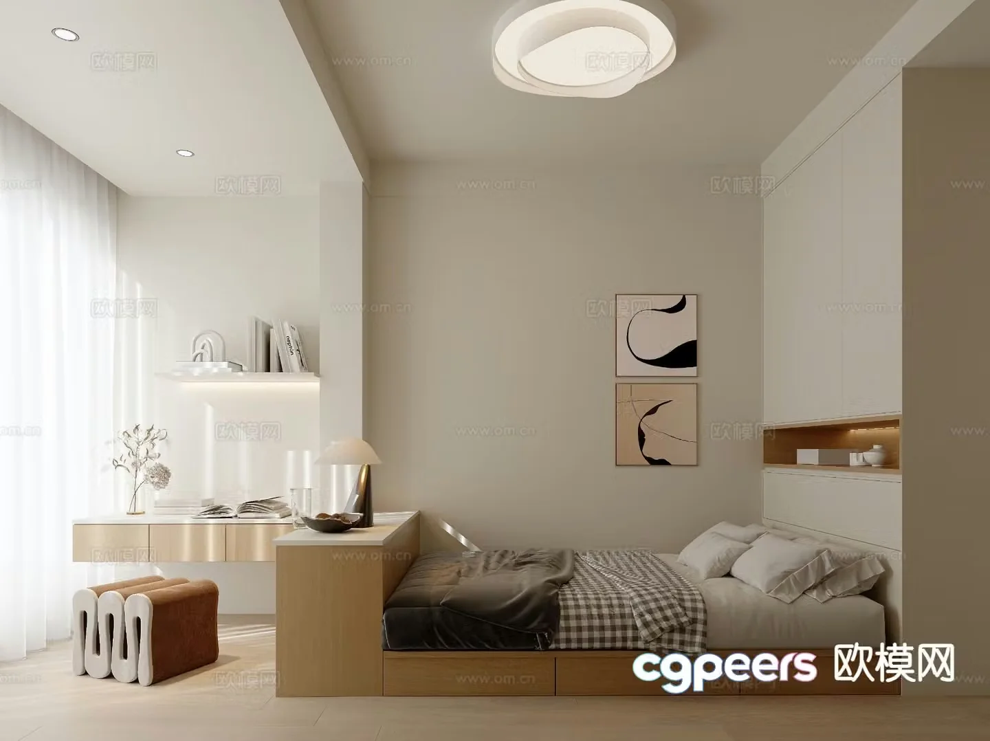 3d model of tatami bedroom and second bedroom