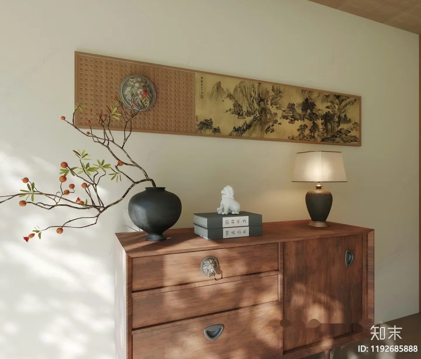 Mid-Century Modern Dresser 3D Model – 16035 – VRAY Render