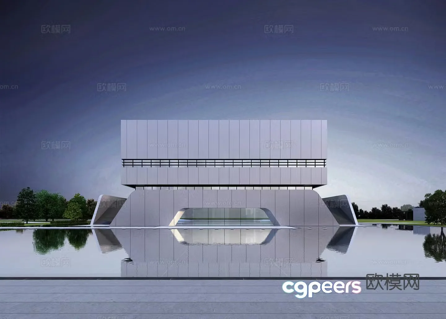 Architecture Cultural Center Science and Technology Museum Exhibition Hall Theater Commercial Building 3D Model