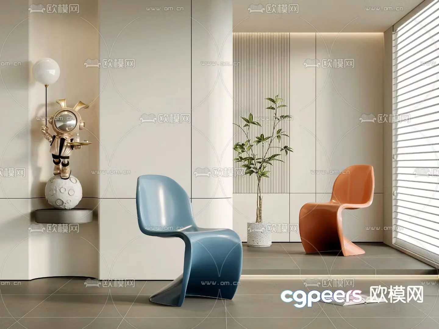 Creative chair leisure chair 3d model