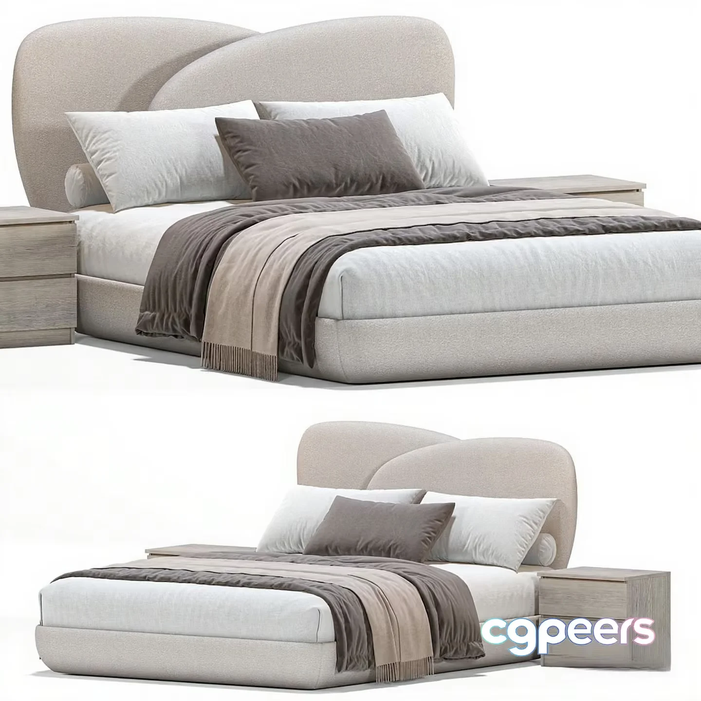 Modern Bed Design 3D Model – 11320 – CORONA Render