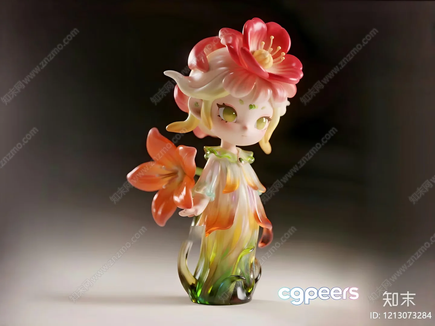 A Glass Figurine Of A Girl 3D Model – 23211 – VRAY Render