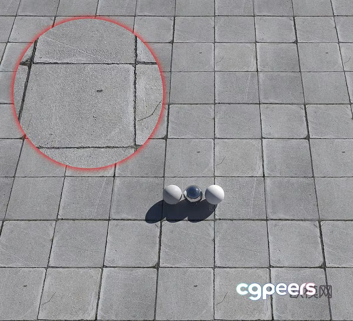 Old square tiles outdoor floor tiles 3d model