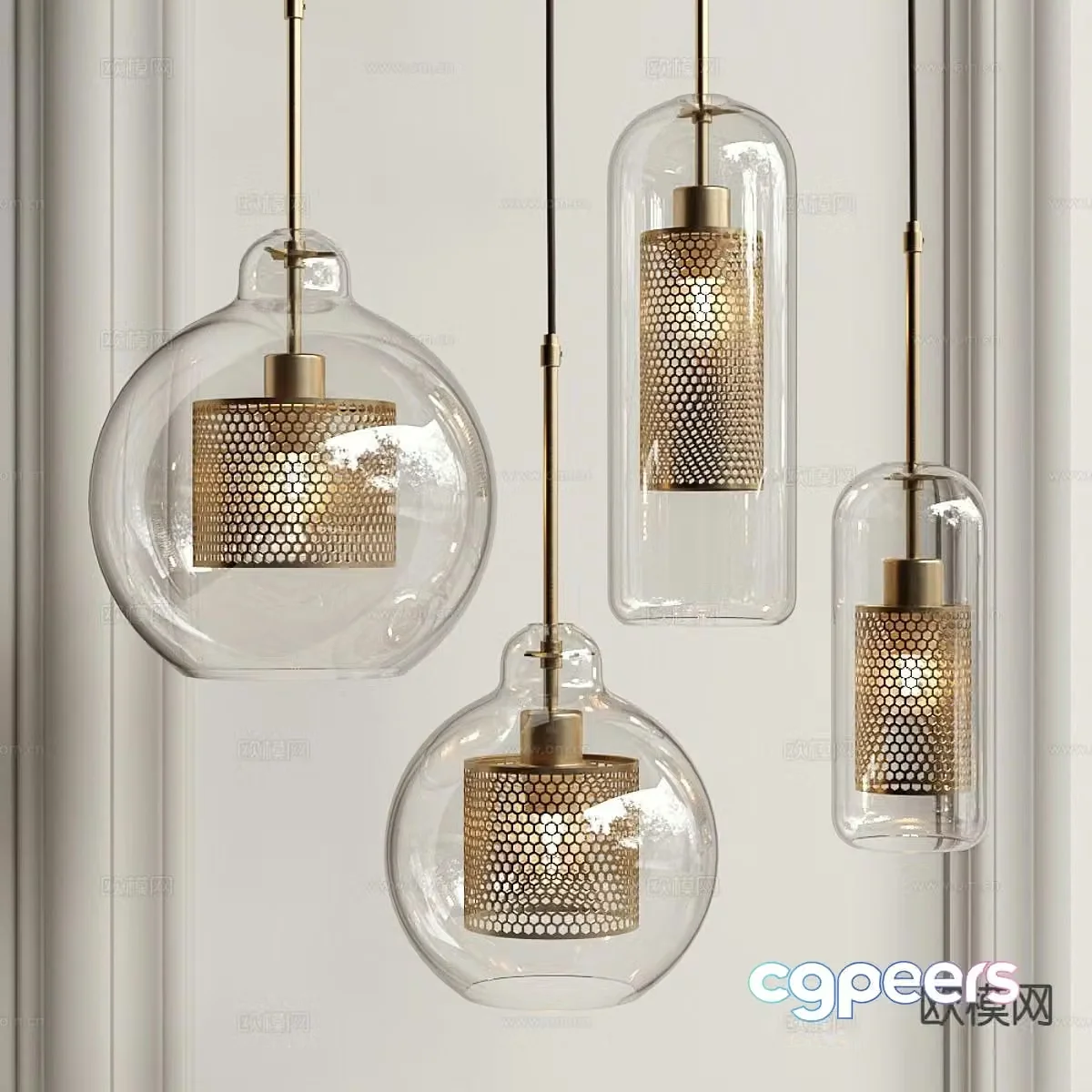 Light luxury small chandelier 3D model