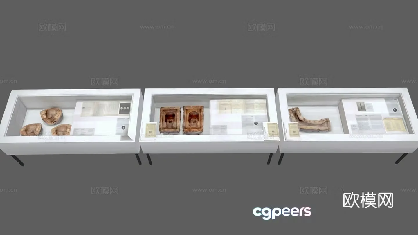 Modern sculpture ornaments Modern art ornaments Museum display cabinet Booth 3D model