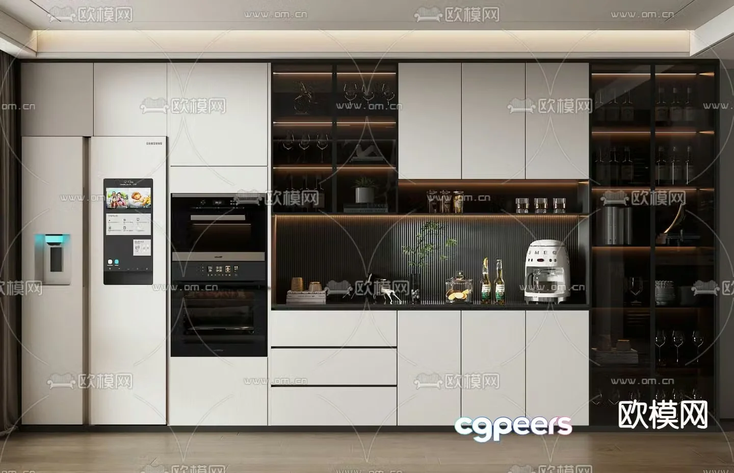 Modern wine cabinet sideboard 3d model