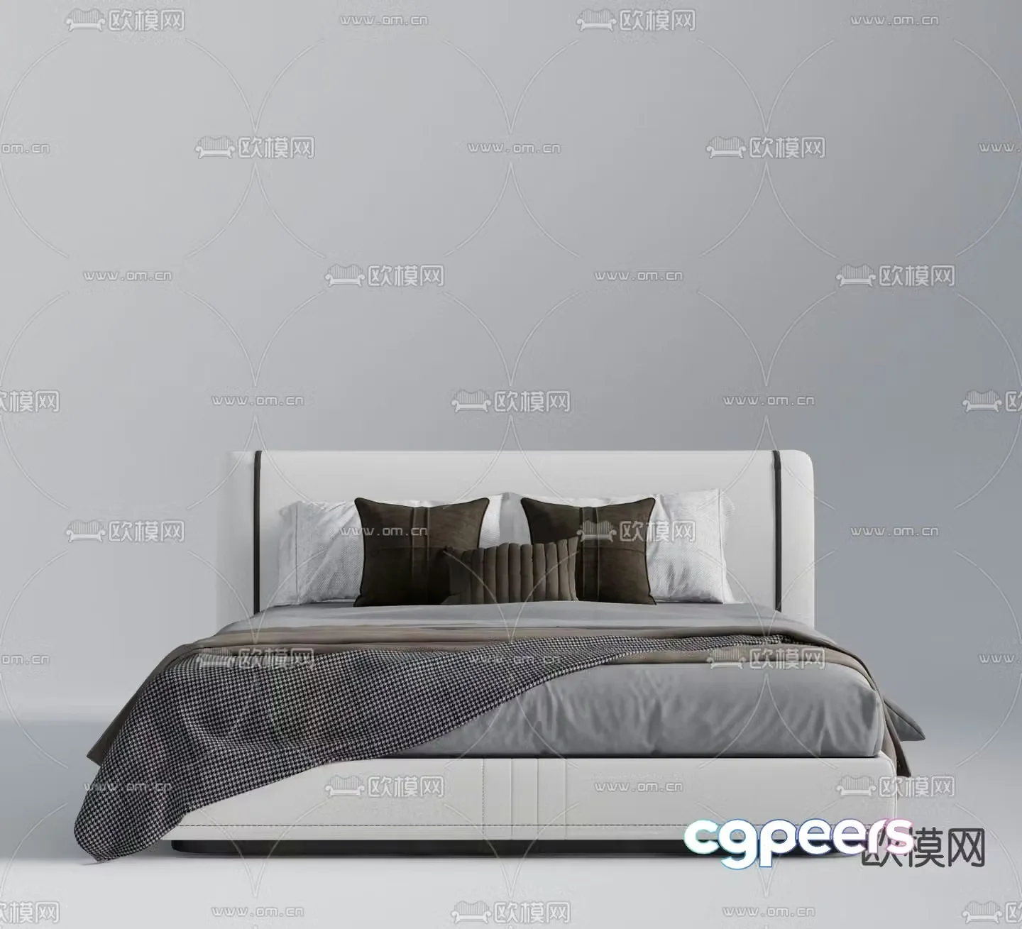 Modern double bed 3d model