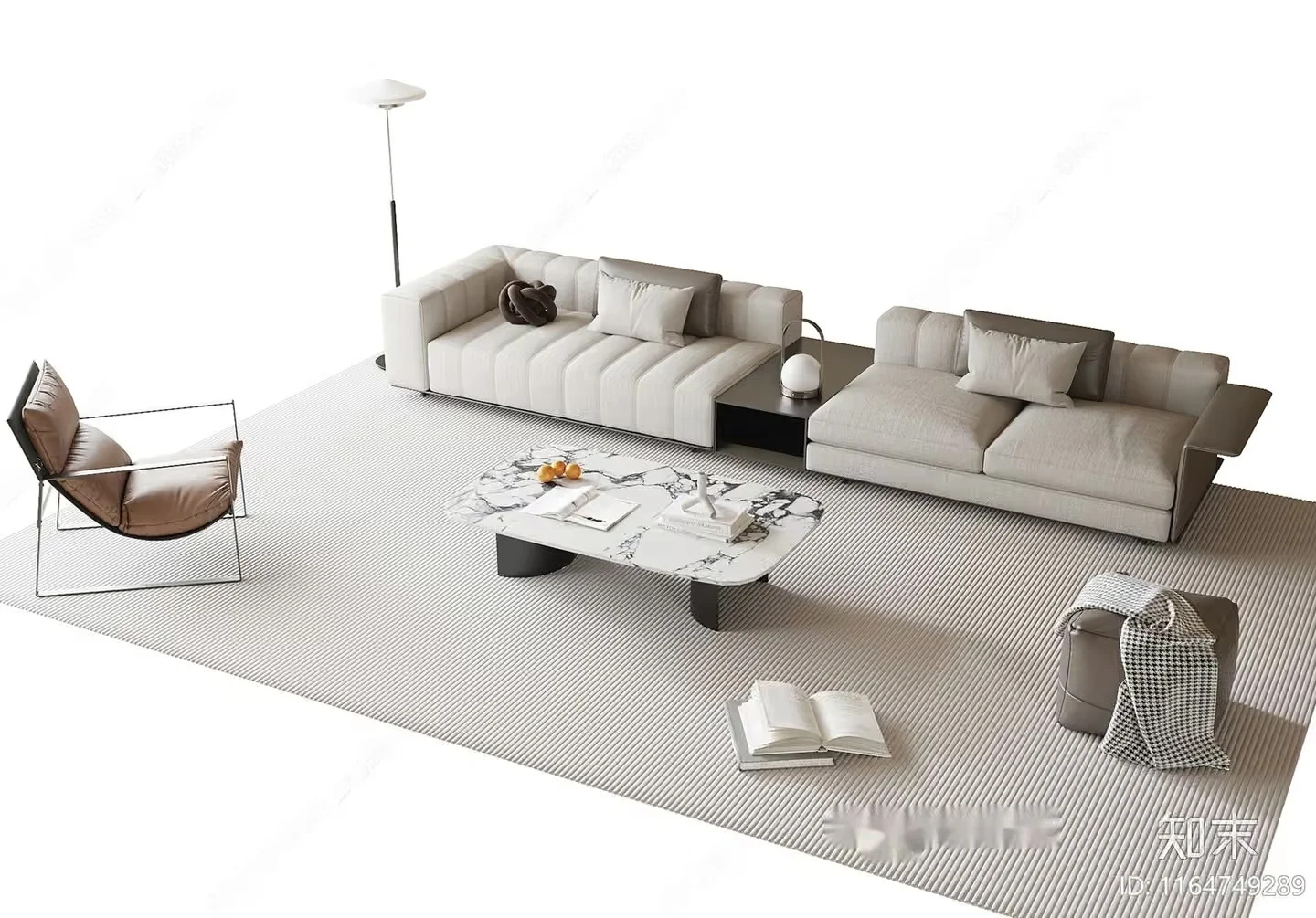 Modern Living Room 3D Model – 7128 – VRAY Render