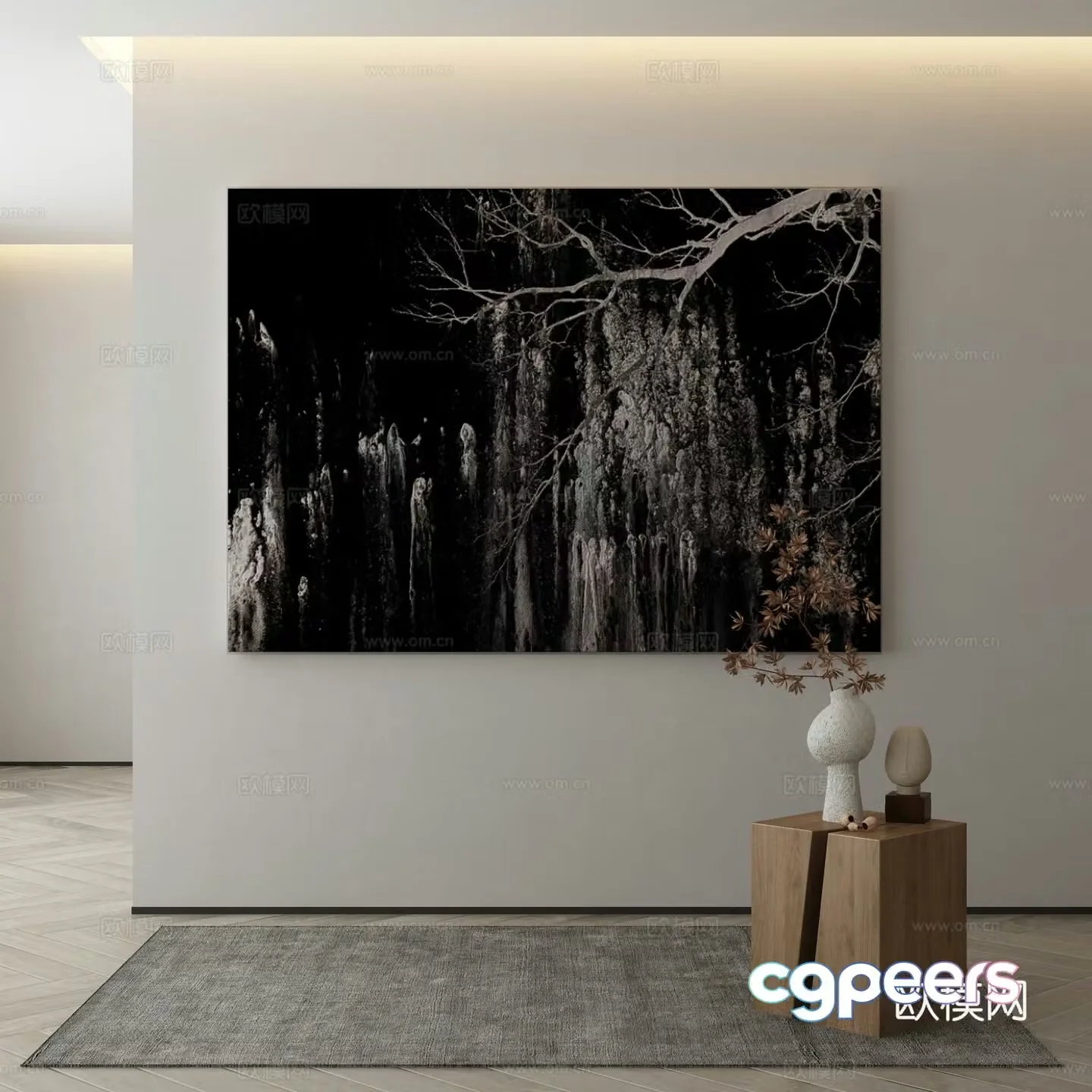 Modern Wasabi Hanging Painting Oil Painting 3D Model