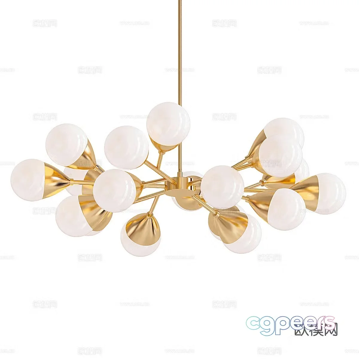 Modern light luxury decorative chandeliers 3d model