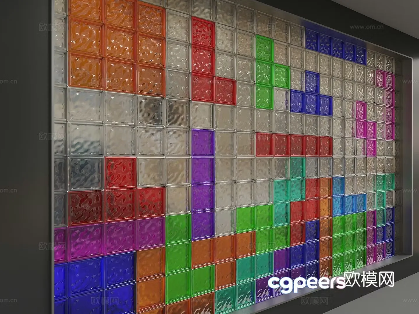 Modern glass partition 3d model