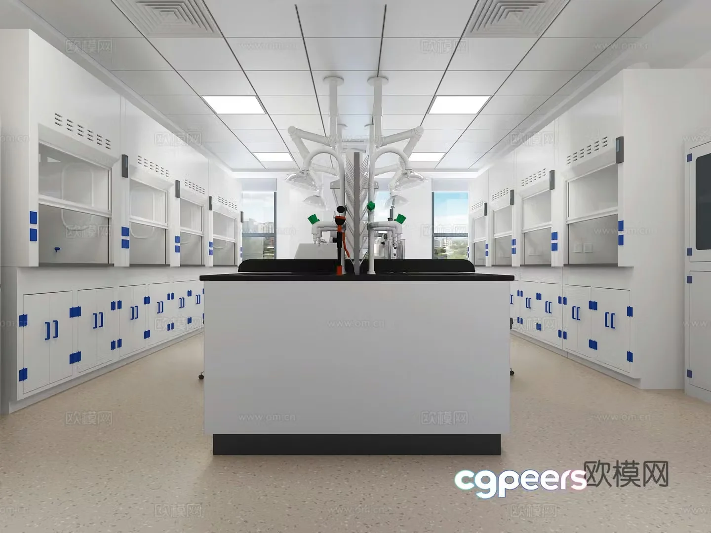 Modern laboratory chemistry laboratory 3d model