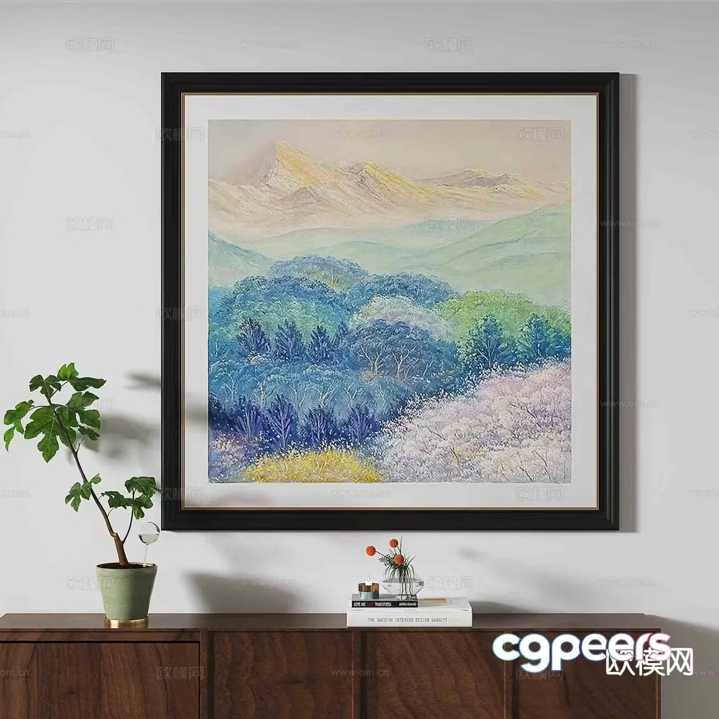 Retro hanging painting art painting decorative painting 3d model
