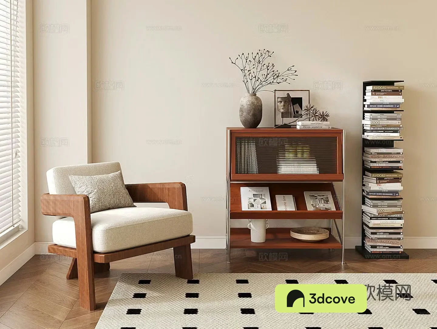 Wasabi medieval style single sofa wooden sofa leisure chair sofa 3d model