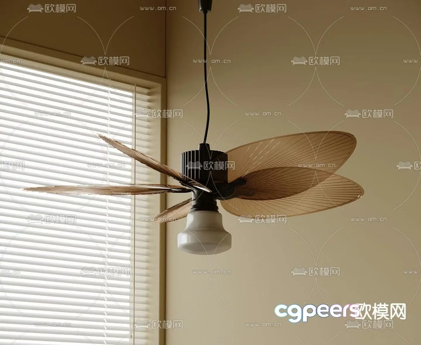 Wabi Sabi fan lamp ceiling fan lamp 3d model