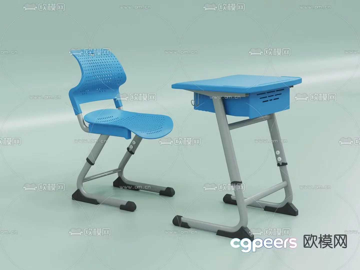 Study table children’s table and chair desk and chair 3d model