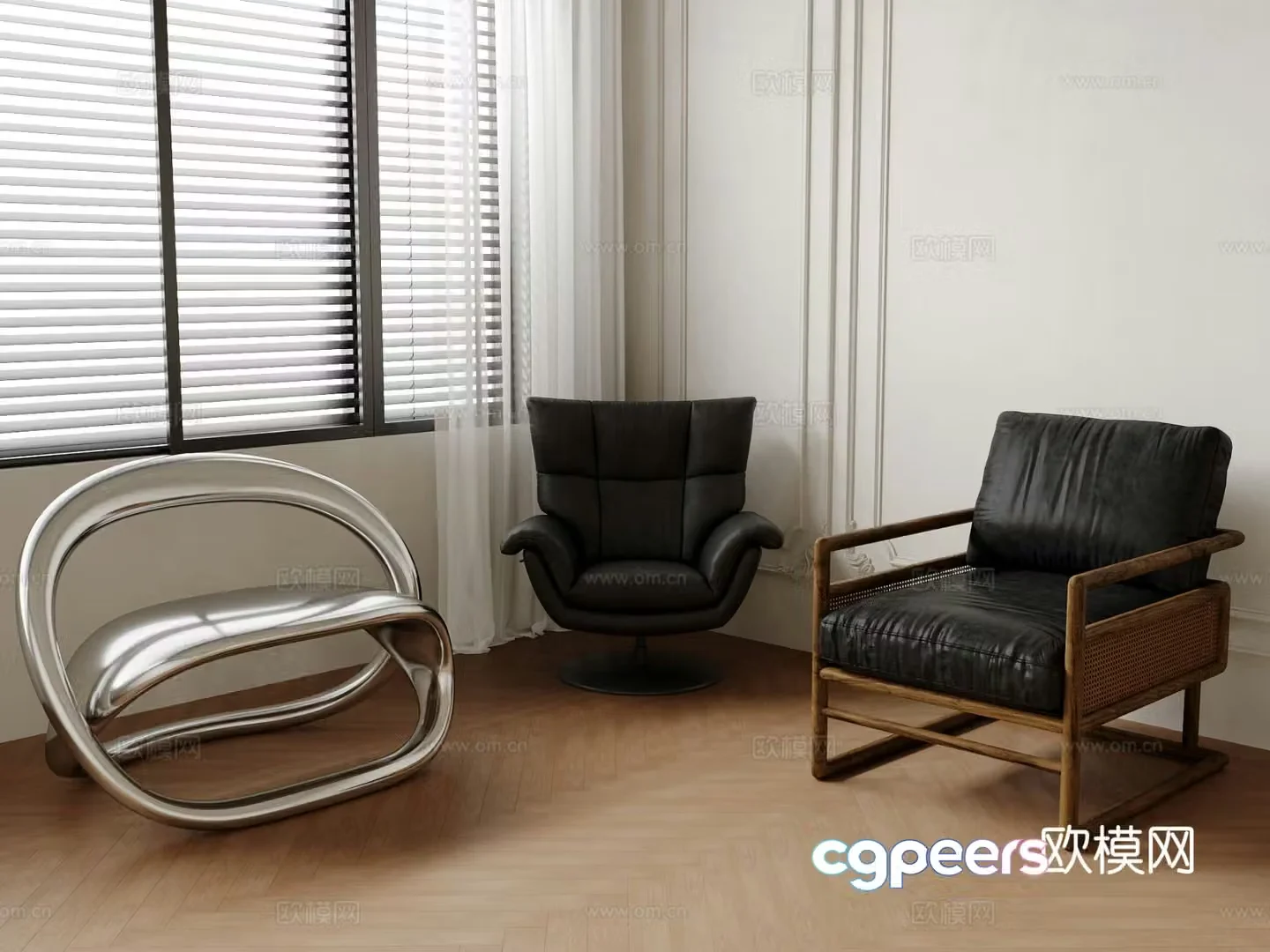 Single chair dining chair sofa chair 3d model