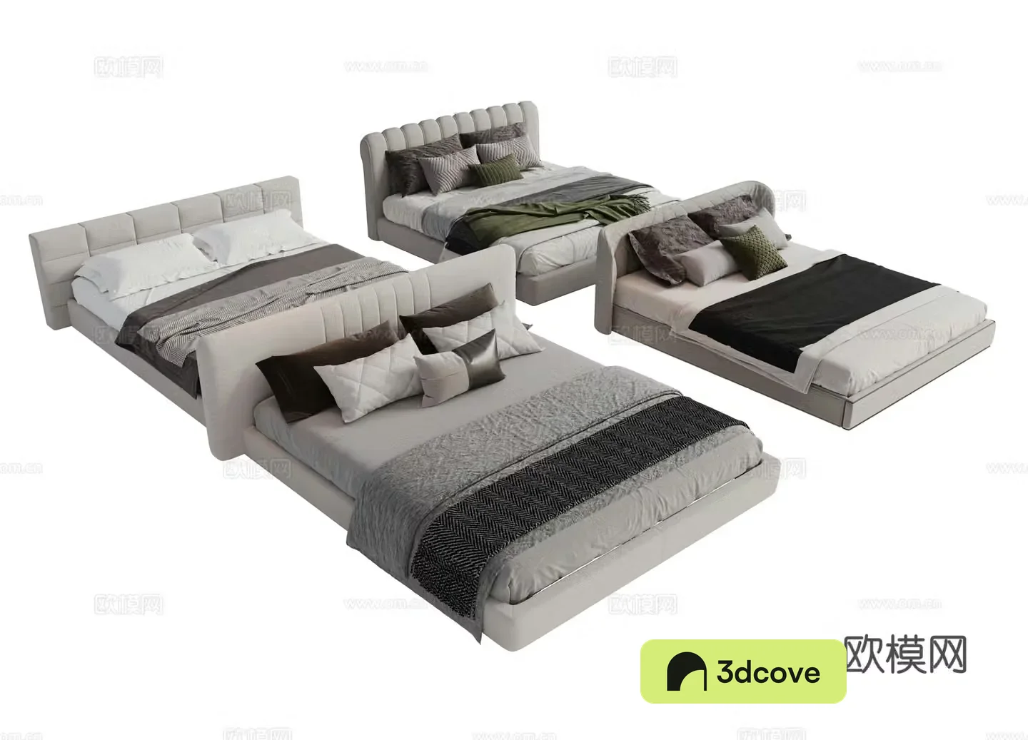 Modern fabric double bed master bedroom bed minimalist bedroom bed Minotti modern double bed