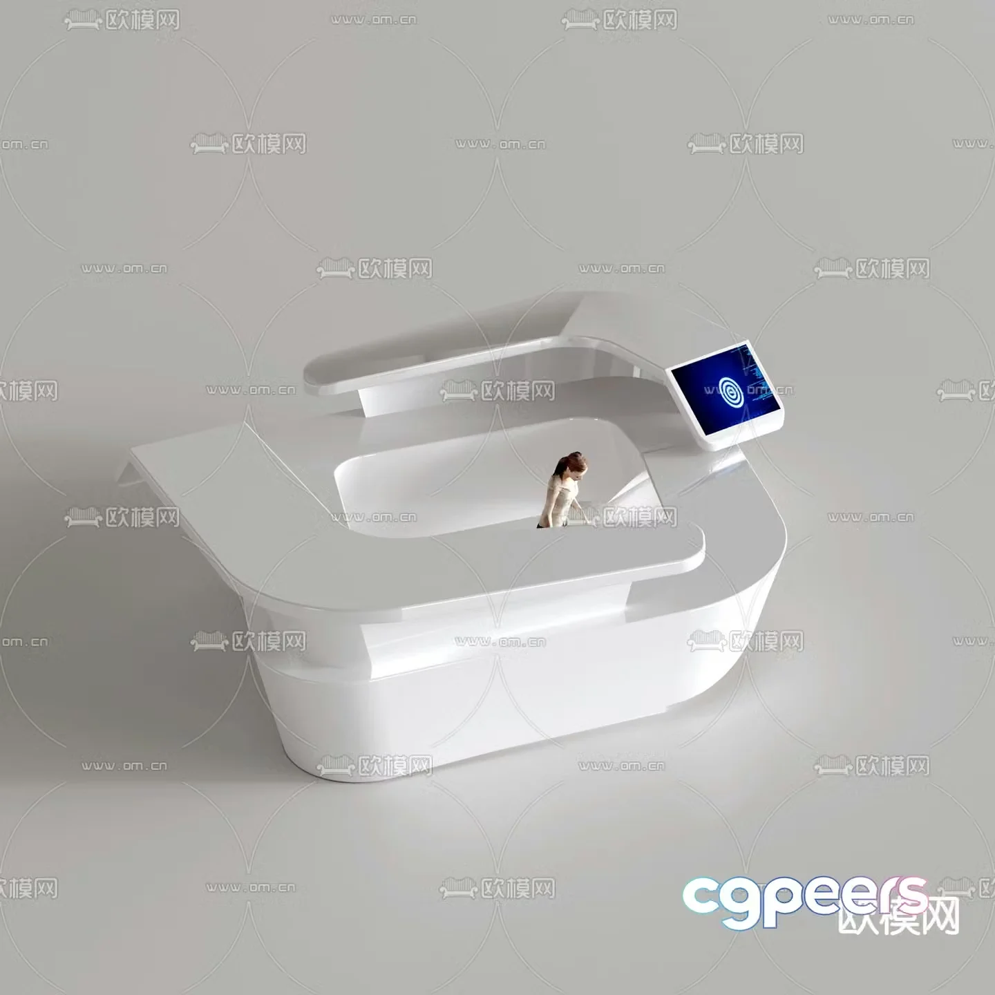 front desk service desk reception desk 3d model