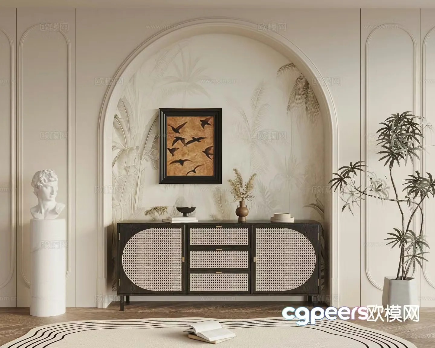 French entrance cabinet 3D model