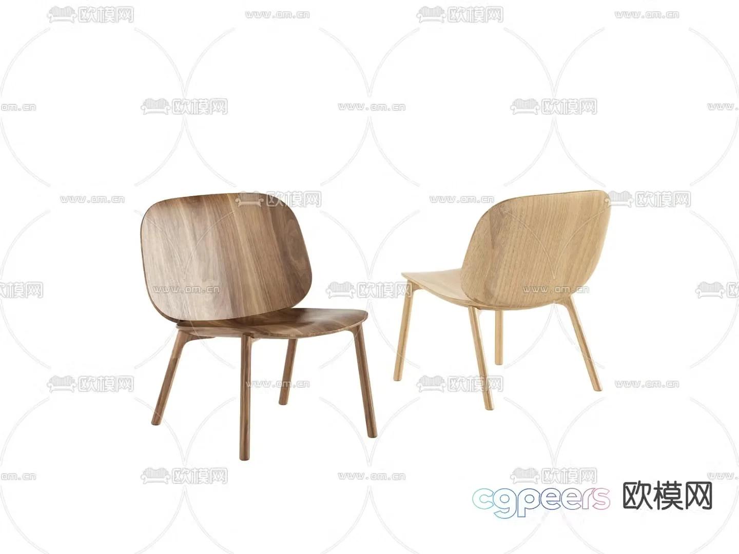 Solid wood chair dining chair 3d model