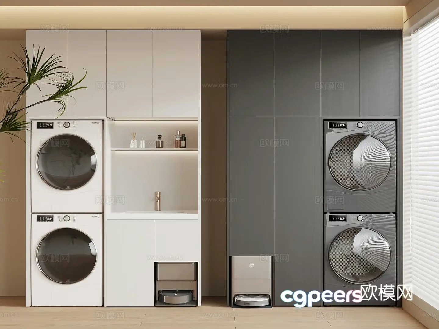 Modern washing machine cabinet 3d model