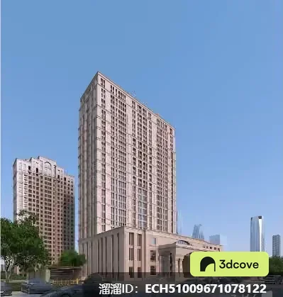 A Tall Building With A Light-Colored Facade