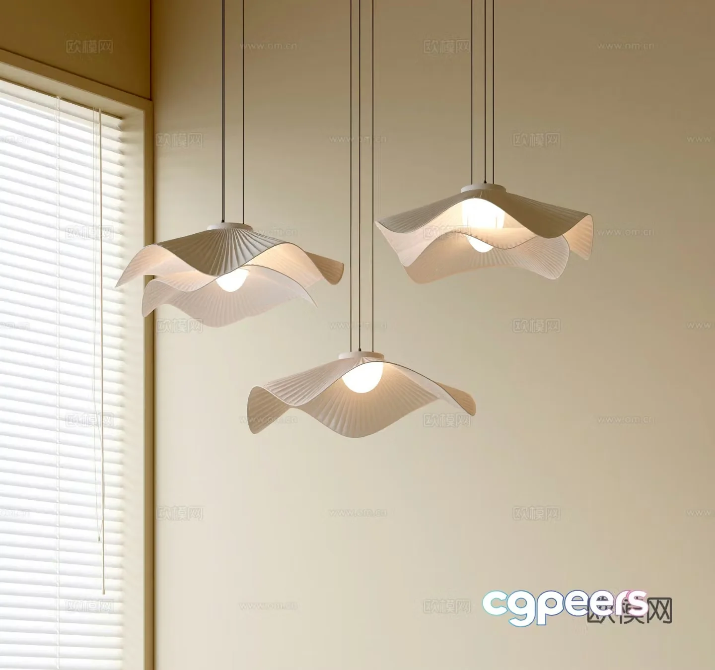 Modern simple chandeliers Nordic style chandeliers Mediterranean style chandeliers Study lamp combination Restaurant lamp 3D model