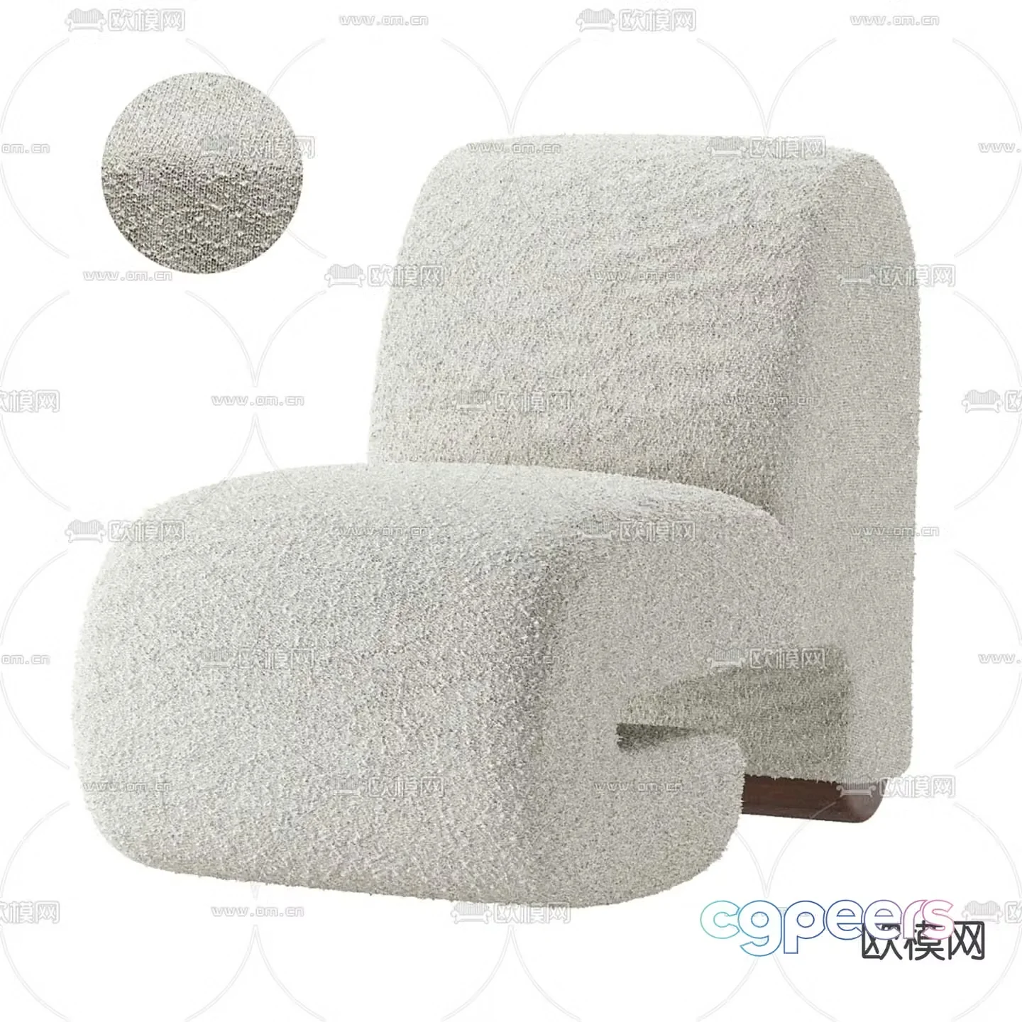 Fabric single sofa 3d model