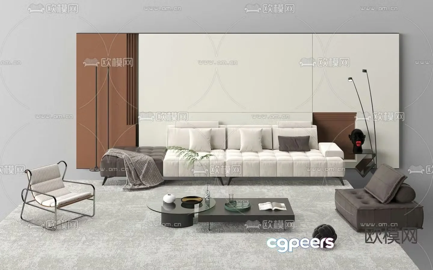 Modern sectional sofa 3d model