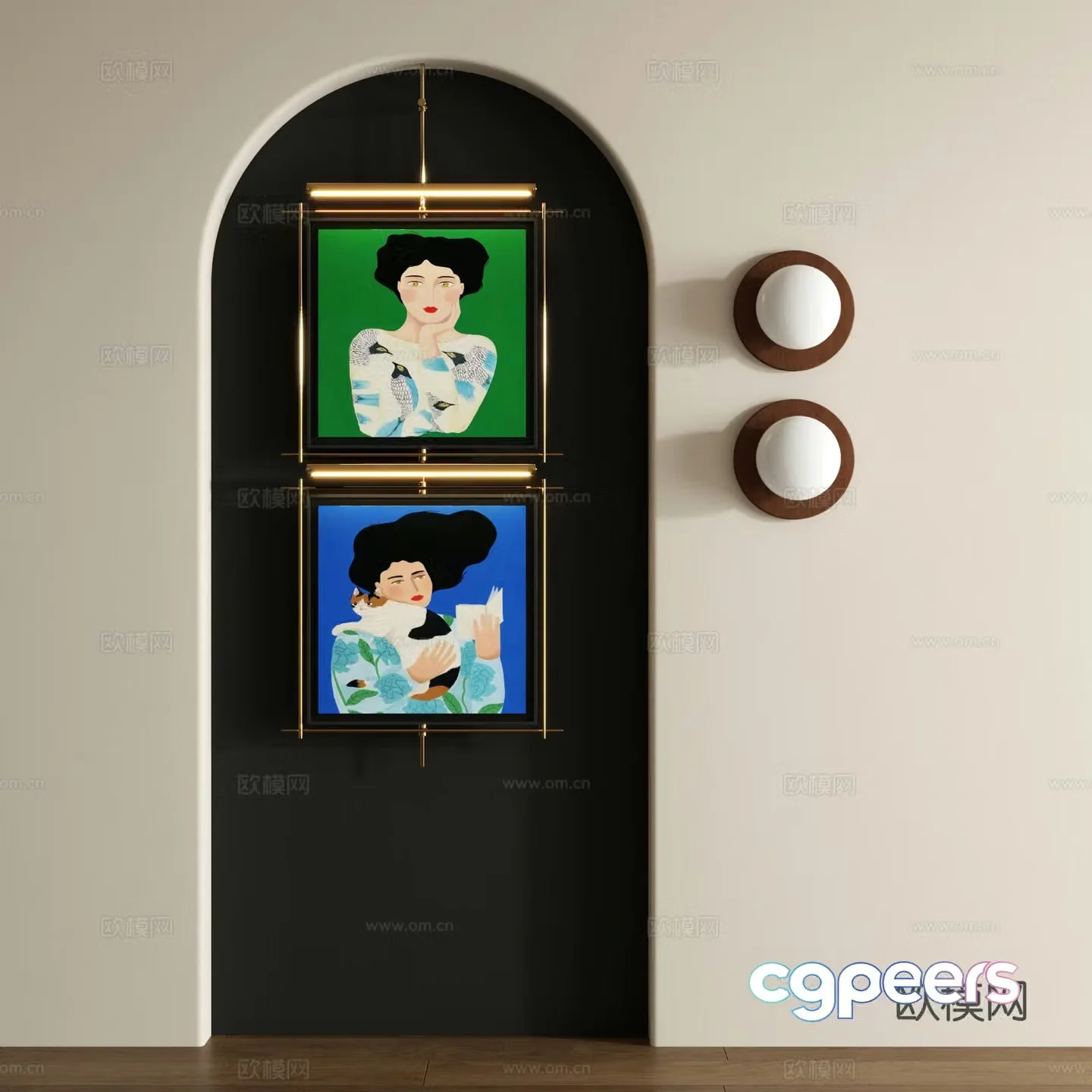 Modern decorative painting Retro decorative painting 3d model