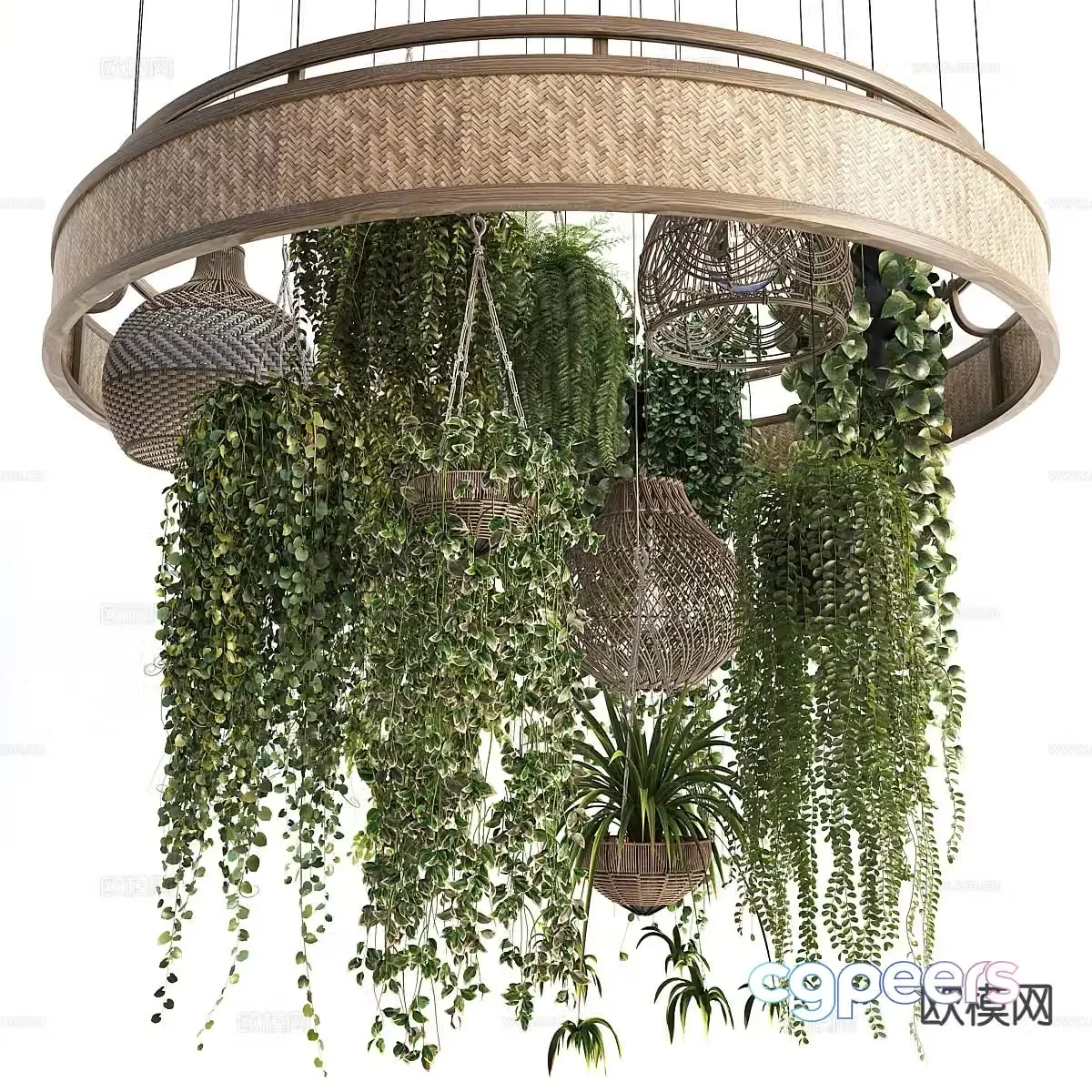 Wabijifeng B&B decorative lamp hall chandelier 3D model