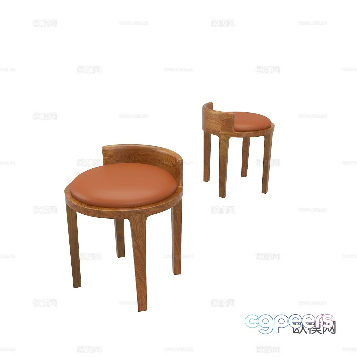 Retro small stool 3d model