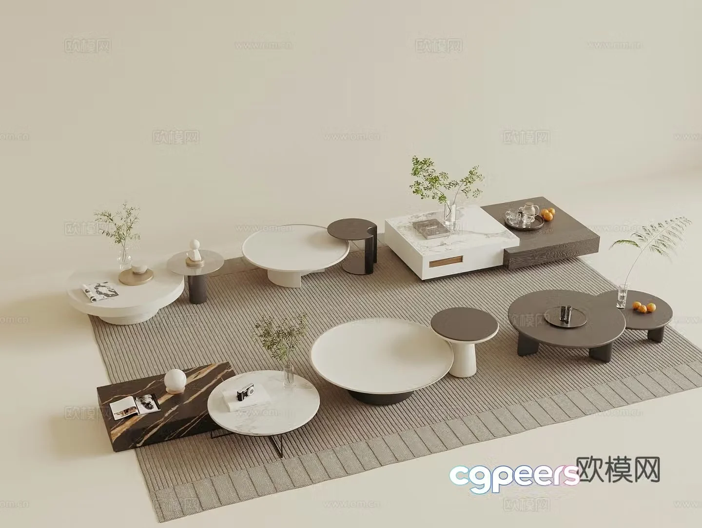 Modern coffee table letter coffee table 3d model