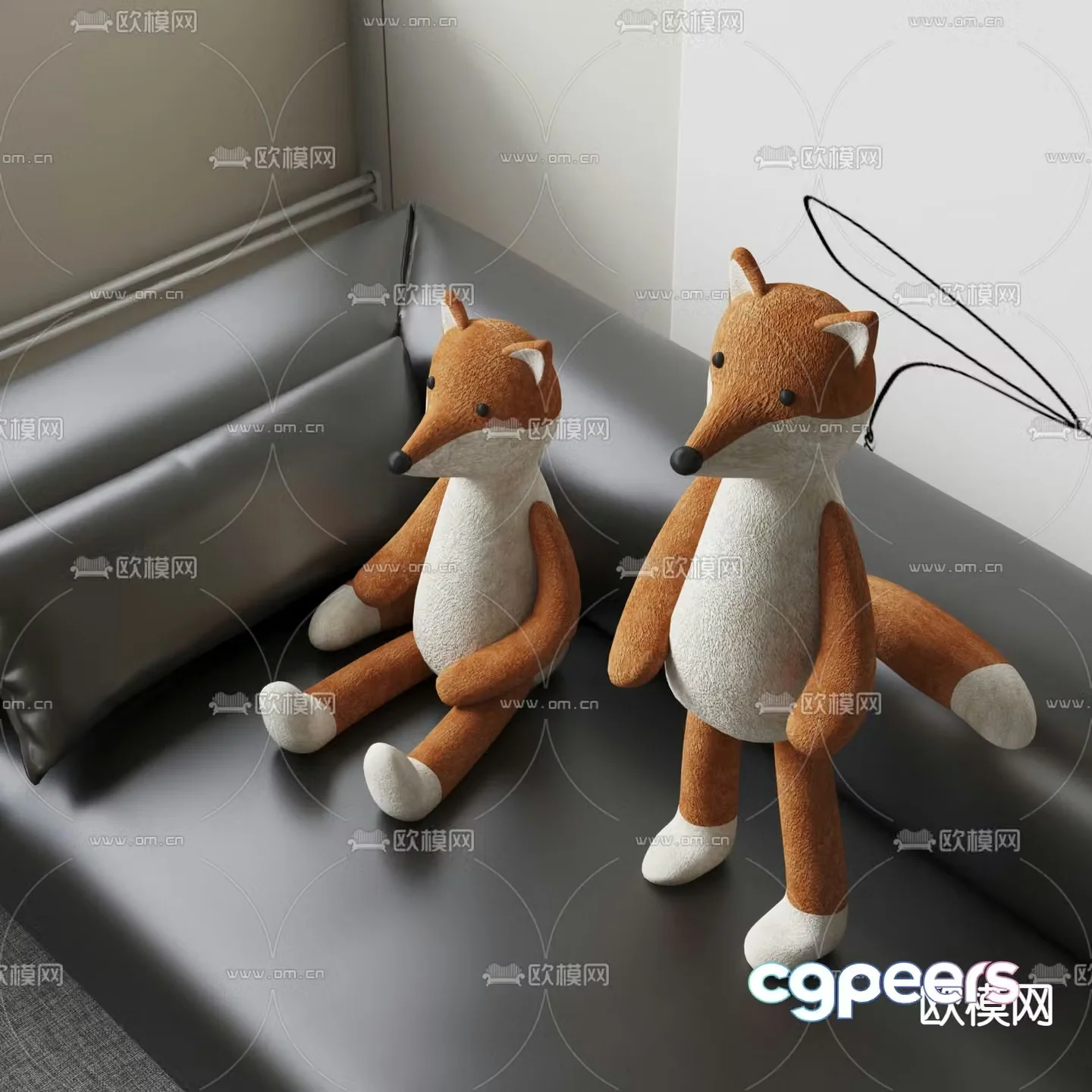 Little fox pillow animal doll 3d model