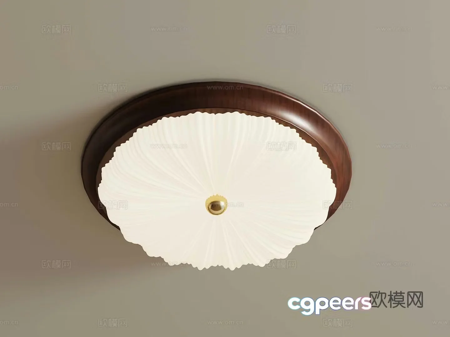 French cream air ceiling lamp 3d model