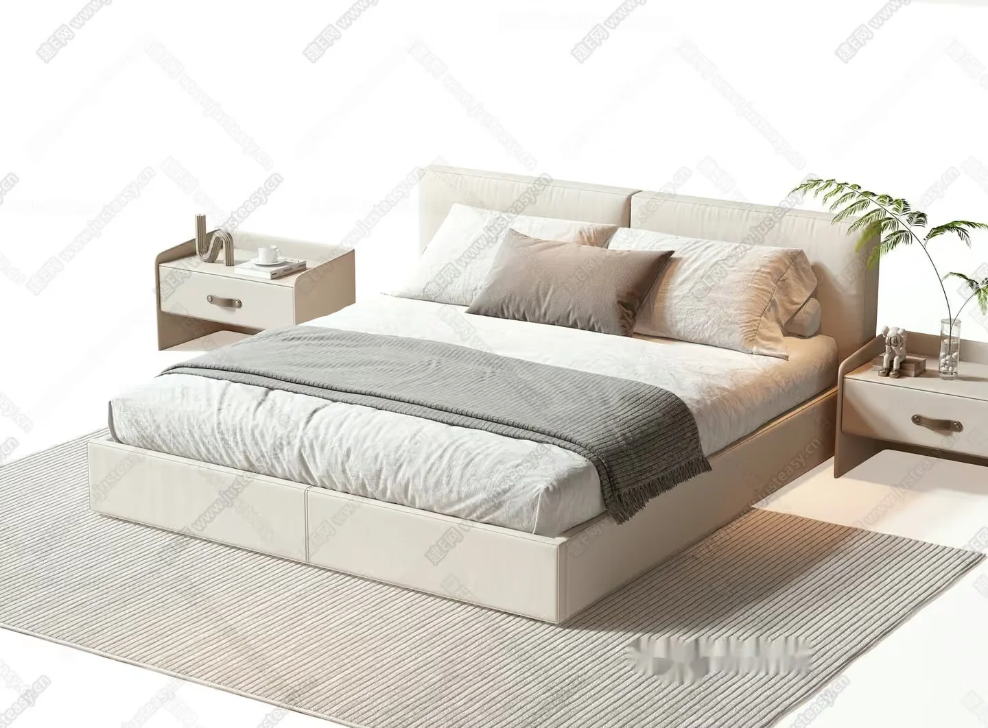 Cozy Modern Bedroom 3D Model – 12354 – VRAY Render
