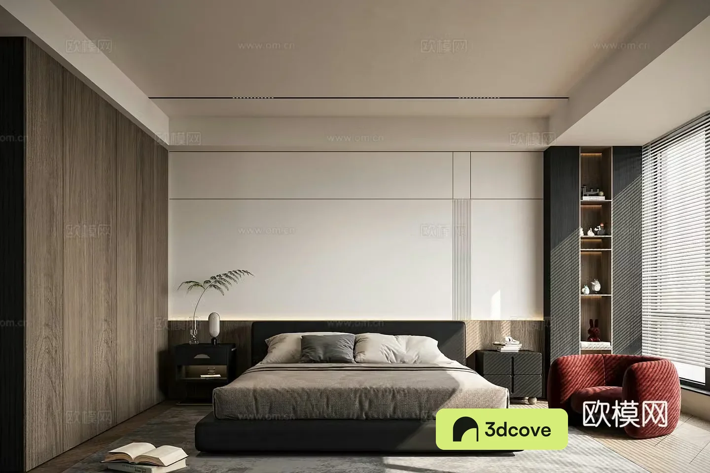 Modern minimalist bedroom