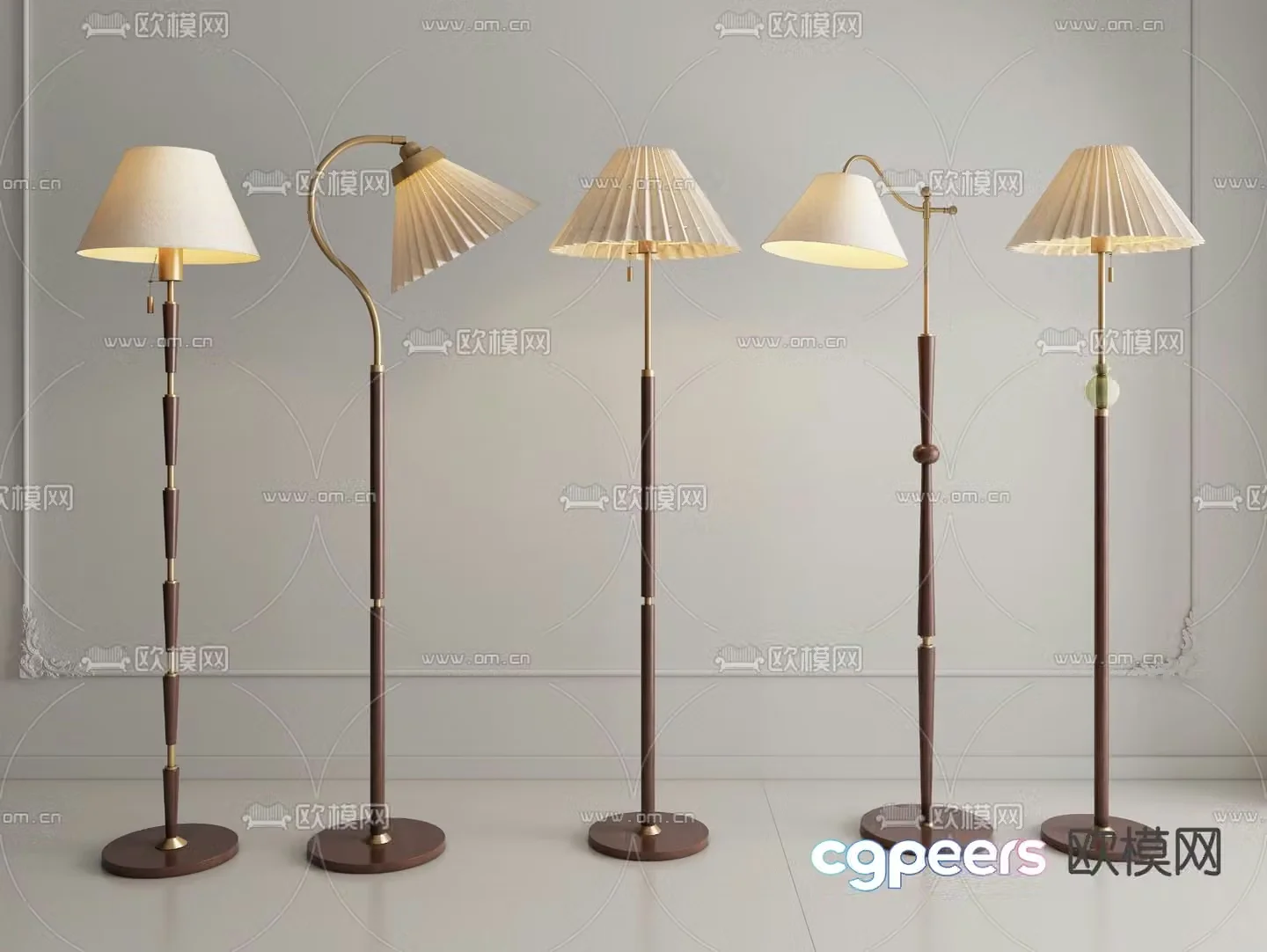 American floor lamp 3d model