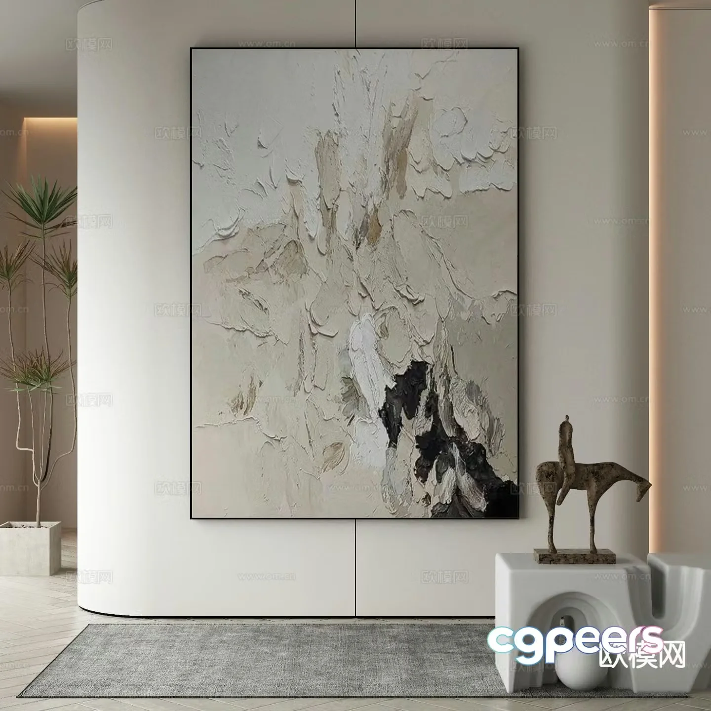 Wabi-sabi art painting texture painting decorative painting 3d model