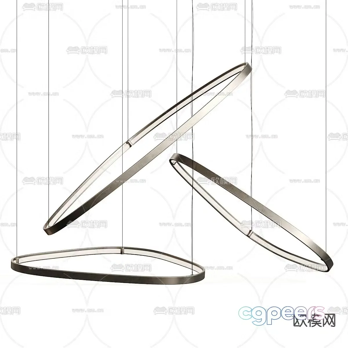 Ring chandelier metal chandelier 3d model