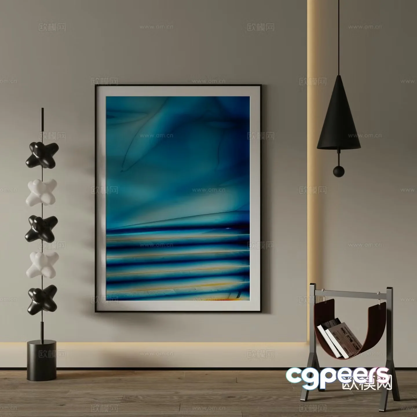 Modern Art Painting Decorative Painting 3D Model