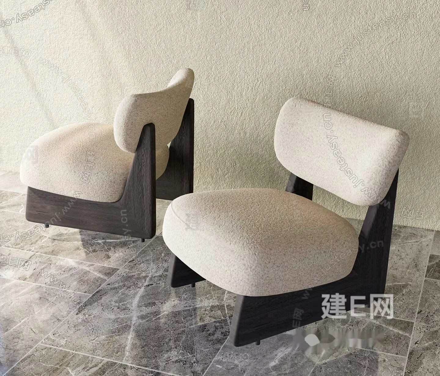 Modern Beige Chairs 3D Model – 22138 – VRAY Render