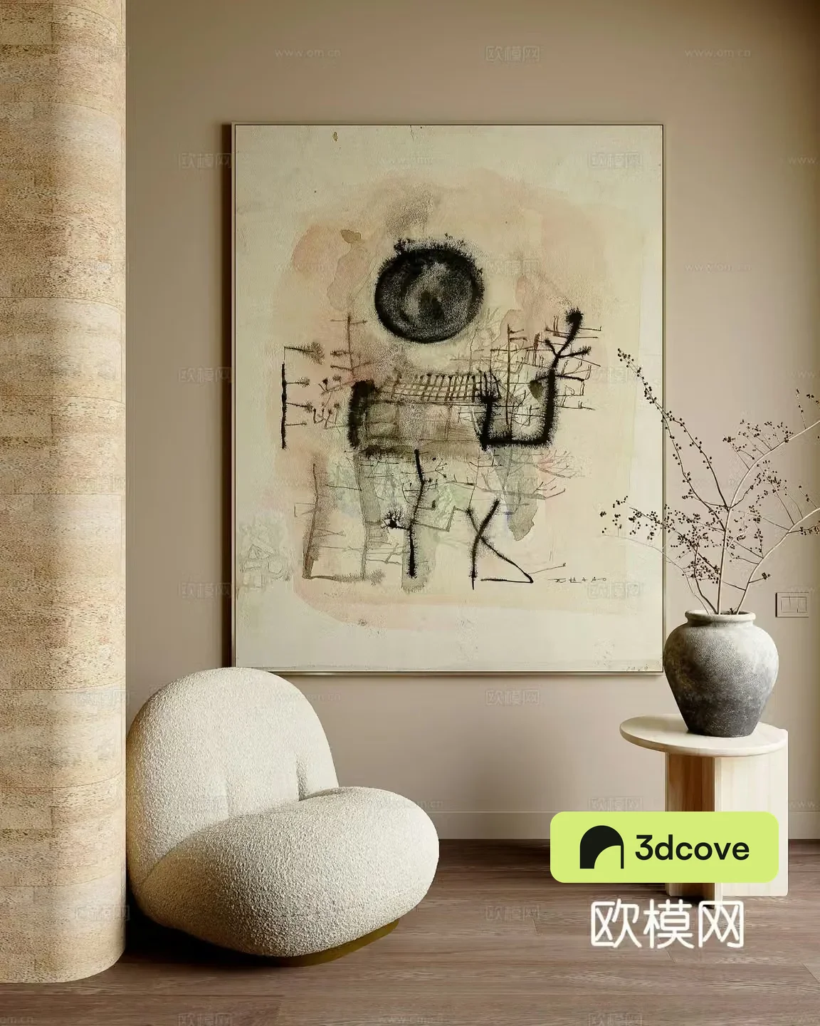 Wabi-sabi abstract painting decorative painting