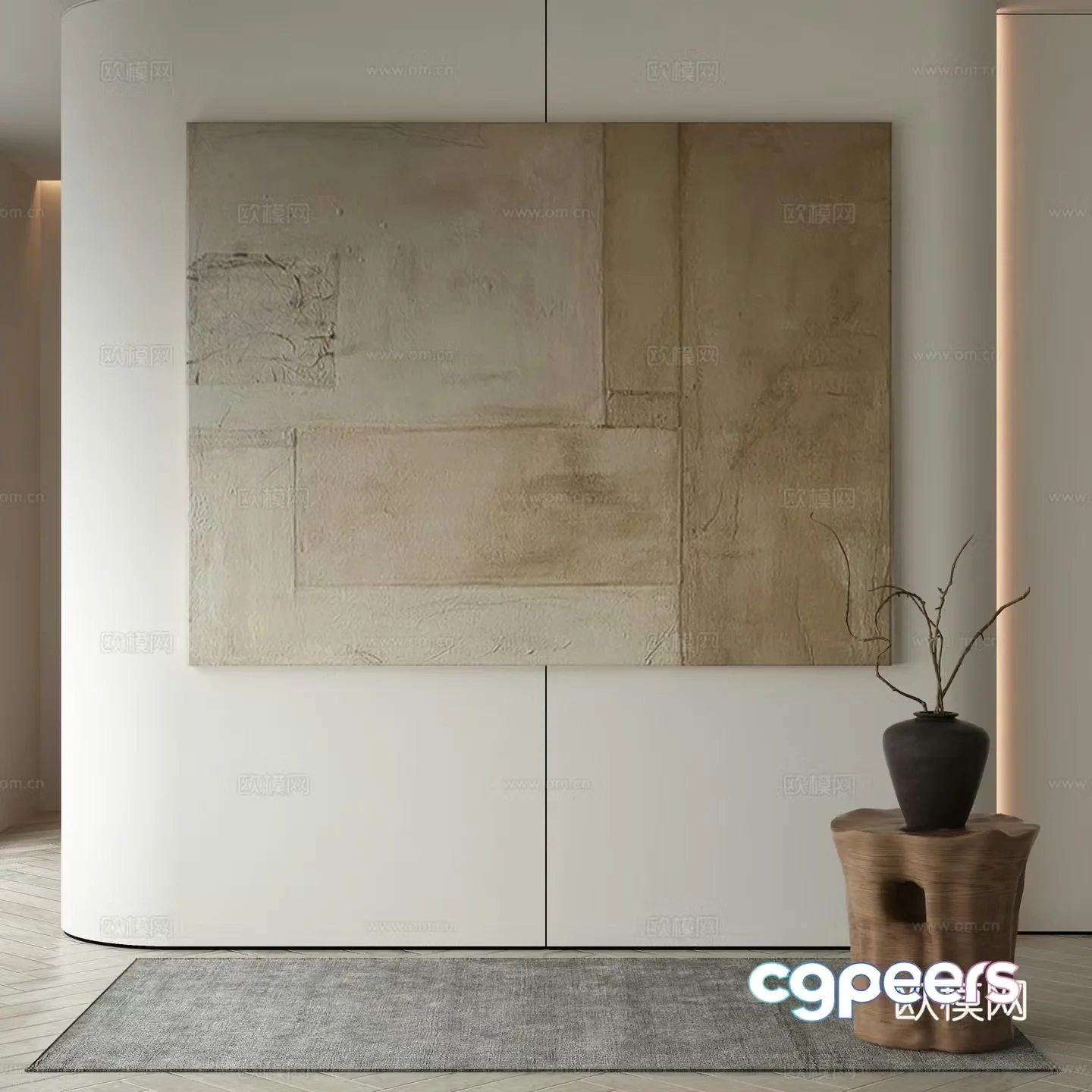 Modern decorative painting Texture painting 3d model