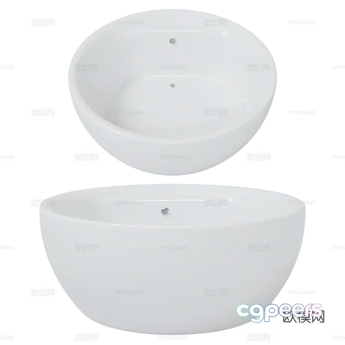 Round bathtub 3d model